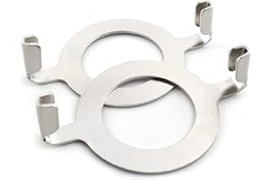 MARRTEUM E26 Lamp Harp Saddle Base Lampshade Holder 1-7/16" (36 mm) Non-Slip UNO Collar Adapter for E26 Threaded Base, 2pcs Silver Tone