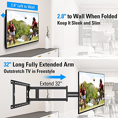Mounting Dream Long Arm TV Wall Mount for Most 3775 inch Flat Curve TV