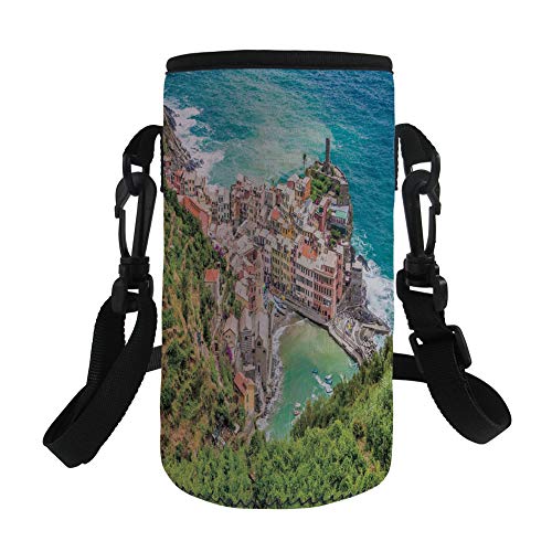 iPrint Small Water Bottle Sleeve Neoprene Bottle Cover,Famous Fisherman Village Cinque Terre Italy,fit for Stainless Steel/Plastic/Glass Bottles