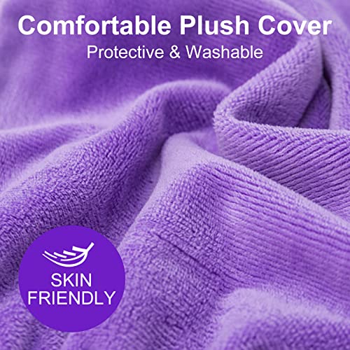 Hot Water Bottle with Cover, 2L Hot Water Bag for Pain Relief, PVC Hand Feet Warmer, Heat Therapy and Cold Therapy - for Menstrual Cramps, Neck and Shoulder Sores (Purple)