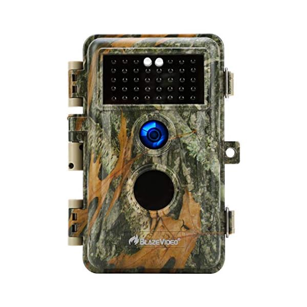 BlazeVideo 48MP Wildkamera Nachtsichtkamera Wildtier Kamera mit 1296P H.264 MPV Video, Bewegungmelder Nachtsicht Zeittraffer, IP66 Wasserdicht und 2,4" Bildschirm