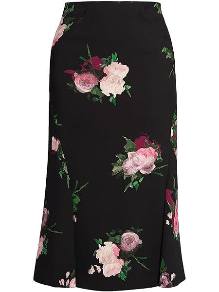 Erdem Painted Roses Midi Skirt – Romantic painterly rose print