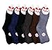 HS Winter Fuzzy Socks Plain Solid Dark Color Design (size 9-11) 6 Colors 6 Pairs