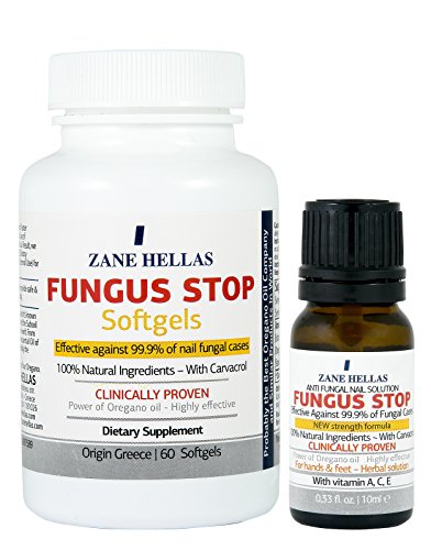 Fungus Stop COMPLETE Nail Solution KIT - Fungus Stop Nail Solution 10 ml + Fungus Stop Softgels , 60 Softgels