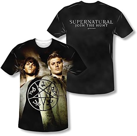 Warner Bros. Men's Supernatural Winchester Brothers and Symbol All Over Shirt XXX