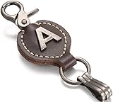 Leather Keychain For Men, Single Letter Alphabet