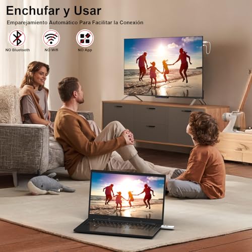 Transmisor y Receptor Inalámbrico HDMI de 50M, 5G/2.4G Extender Kit Extensor HDMI Inalámbrico Portáti Plug&Play Transmisión Inalámbrica para Ordenador Portátil/Cámara/TV Box/DVD/TIKTOK/Neflix