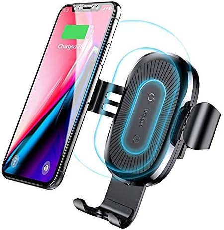 Baseus Wireless Car Charger, Qi Wireless Charger Mount, Gravity Car Mount Air Vent Phone Holder, 10W Charge for Samsung Galaxy S8 S8 Plus S7 S7 Edge, Standard Charge for iPhone X/8/8 Plus.(Black)
