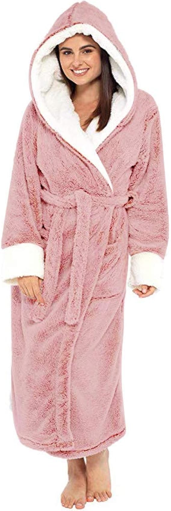 Hffan Bademantel Damen Mit Kapuze Geena Fleece