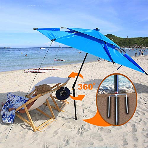 Dekero Large Windproof Beach Umbrella,UV Protection Portable Umbrella