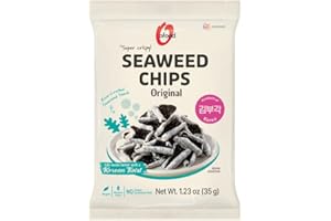 CHUNG JUNG ONE Seaweed Chips Original 1.23oz (35g) Tempura Chips | Crispy Korean Snack Made with Real Seaweed & Rice | Savory Crunch | Light, Gluten-Free Snack - O’food