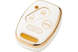 OFFCURVE Key Fob Cover for Honda, Full Protective Car Key Case Holder for Honda Accord Accord Crosstour CR-V Civic Element Pilot Key Fob Keyless Entry Remote Car Accessories, White