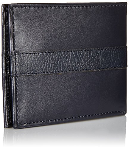 Tommy Hilfiger Men's Ranger Leather Passcase Wallet with Removable Card Holder,Navy,One Size