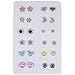 Cute Magnetic Stud Fashion Earrings for Teen Girls Kids, Mix Crystal Color and Design, Pack of 12 Pairs