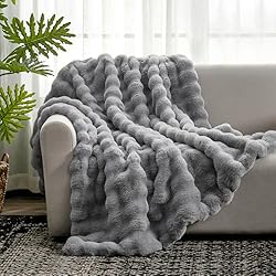 Cozy Bliss Faux Fur Throw Blanket for Couch, Fuzzy