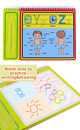 Water Colouring Doodle for Water Colouring Doodle for Kids Tracing Alphabet Writing and Drawing, Reusable Water painting Kits and 2 Magic Water Pens - Thumbnail 3