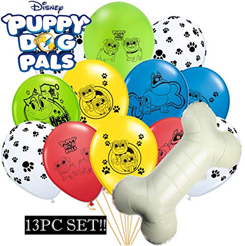 13PC Bone + Puppy Dog PALS PAW Print Party Supplies Decorations Balloon Balloons Favors Goody Bags Centerpiece
