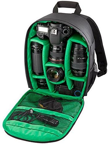 Professional DSLR Camera Backpack with Rain Cover for Canon, Nikon, Sony,waterproof bag (green)