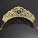 Whitelotous Silver Plated Diamond Jewelry Bride Crown Tiara Bride's Headdress (Gold)