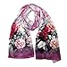 Wrapables Luxurious 100% Charmeuse Silk Long Scarf with Hand Rolled Edges, Blooming Pink