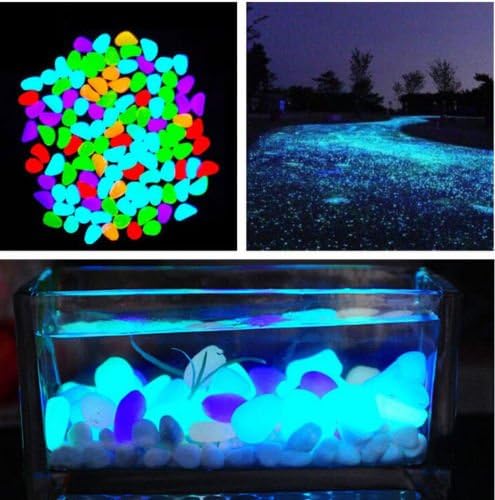 New 10 Pcs New Colorful Glow in The Dark Stones pebbles Rock For FISH TANK AQUARIUM no.12