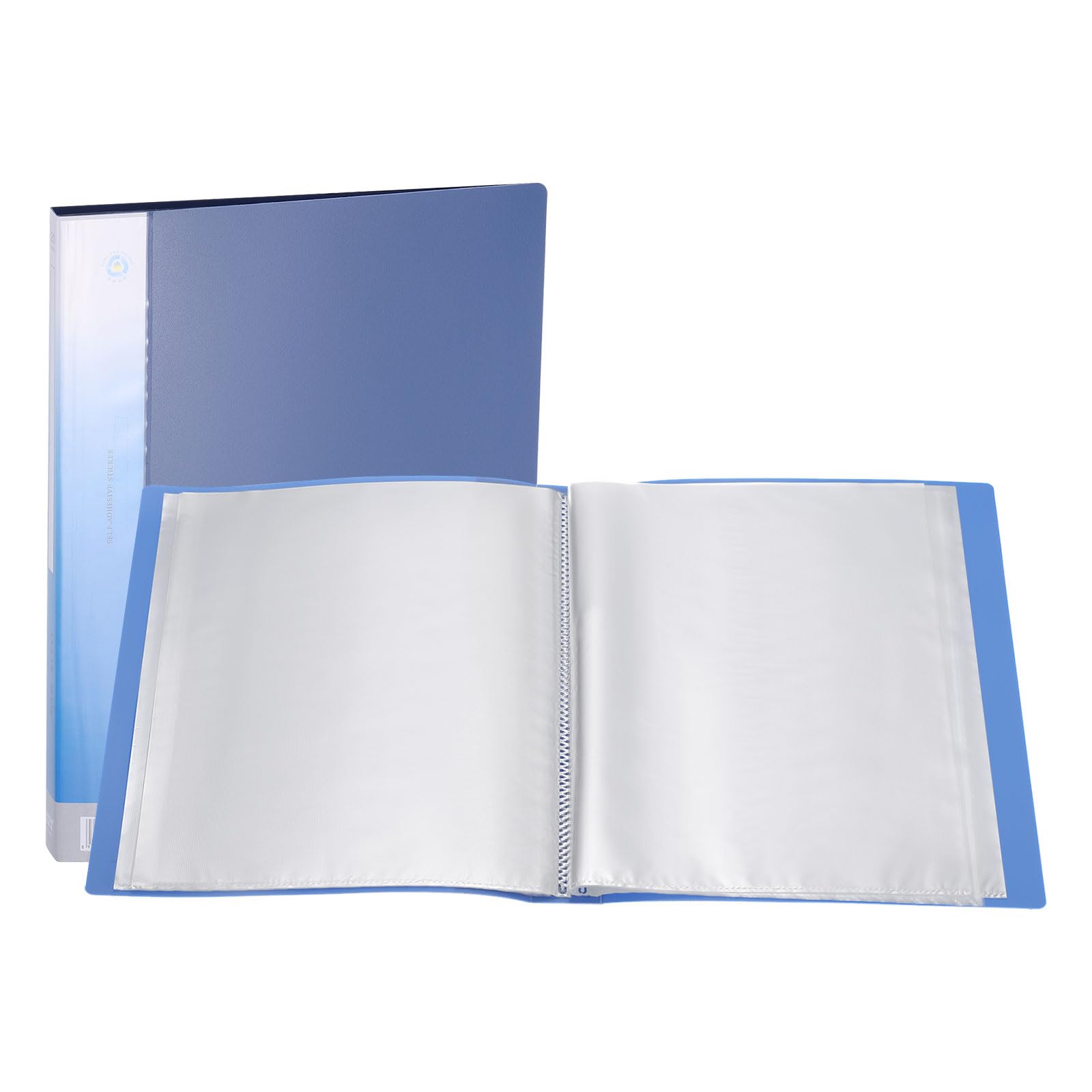 PATIKIL 8.5x11 Binders with Plastic Sleeve, 20 Pages A4 Presentation Book Portfolio Binder Folder with Clear Plastic Sheet Protector Sleeves for Artwork Document, Dark Blue
