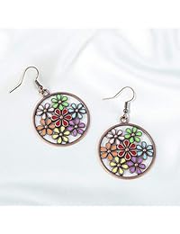 DaveandAthena 6 Pair Bohemian Vintage Earrings Dangle Retro Rhinestone Earrings Boho Dangle Drop Earring Jewelry Accessories for Women Girl