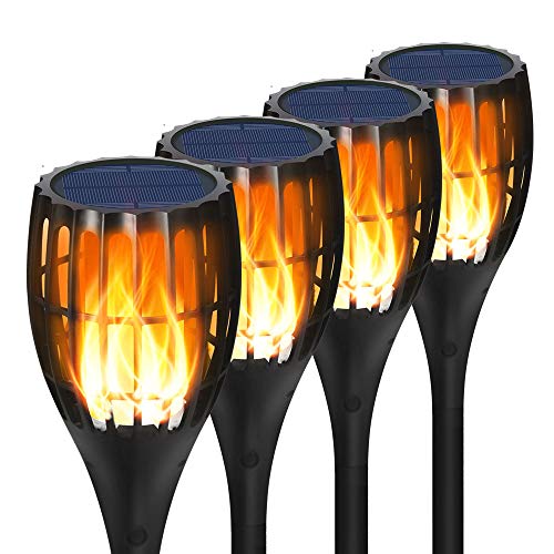 Ollivage Solar Light Outdoor Upgraded, 43" Flickering Flames Torch Light Solar Garden Lights Waterproof Landscape Lighting Dusk to Dawn Auto On/Off Security Torch Light for Yard Patio Driveway, 4Pack