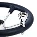 Amarine Made 5 Spoke Boat Marine Destroyer Steering Wheel 13-1/2 Inch with Black Foam Grip and Knob