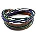 Victoria Echo Handmade Multilayer Wraps Colorful Cords Leather Bracelet Purple