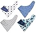 Reversible & Waterproof Cotton Baby Bandana Drool Bibs for Girls with Adjustable Snaps, Pack of 4, Soft Absorbent Cute Modern Premium Bib Set for Teething Drooling