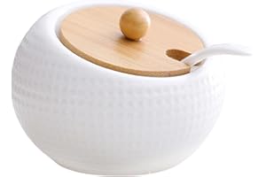 MYCENSE Ceramic Spice Jars Porcelain Sugar Bowl Seasoning Pot Organizer Food Storage Canister Cruet Pot for Pepper Seasonings