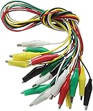 Haitronic 10 Pack Alligator Clips Double Ended Test Lead Crocodile jumper lead, (5 pairs 5 color) 18.9inch for Testing Circuit connector - DIY Arduino Raspberry pi Banana pi/ Makey Makey