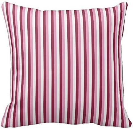 Cushion Cases Custom Decorative Dark Red and White Stripes Pattern Design Pillow Cover Case Home Two Sides 16 x 16 Inches