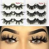 3D Mink Hair False Eyelashes Criss-cross Wispy Fluffy 25mm Lashes Handmade Eye Makeup Tools