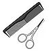 Sterling Beauty Tools 3.5 Inch Facial Hair Scissors with Rounded Tips for Beards, Mustaches, Eyebrows, Nose Hair, Ear Hair and Personal Care Trimming with Bonus Styling Comb and PVC Storage Bag