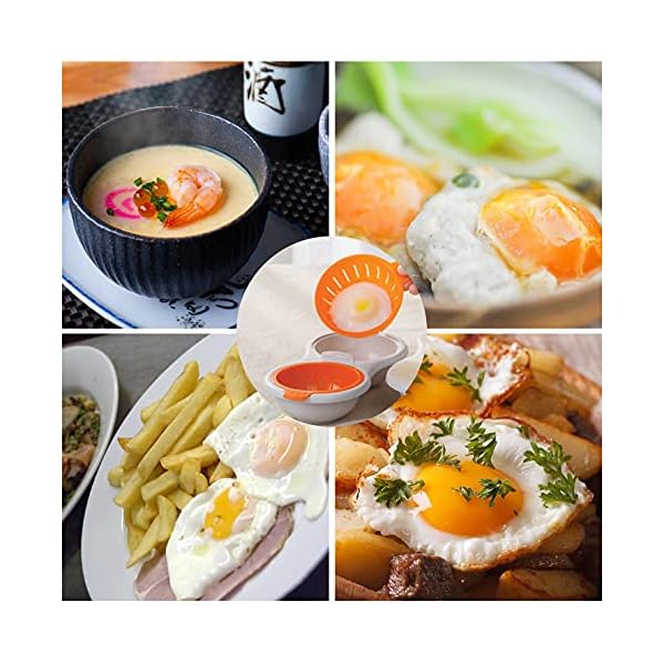 Microwave Egg Poacher 2, Draining Egg Boiler, Microwave Cookware Egg Poachers Non Stick, Portable Boiled Egg Cooker Egg Steamer Kitchenware