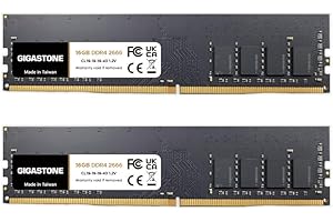 【DDR4 RAM】 GIGASTONE 32GB Kit (2x16GB) DDR4 2666MHz (2400MHz or 2133MHz) PC4-21300 (PC4-19200/17000) CL19 1.2V UDIMM 288 Pin 