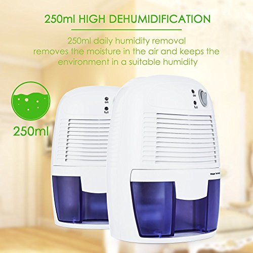 The perseids 500ml Mini Dehumidifiers for Home Air Electric Compact Ultra Quiet Portable Dehumidifiers for Damp Condensation Window,Wardrobe, Bedroom, Bathroom, Caravan, Laundry (500ml)