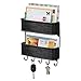 iDesign Twillo Steel Wall Mount 2-Tier Mail and Key Rack - 10.5