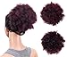 SWACC Afro Puff Drawstring Ponytail Kinky Curly Afro Clip on Updo Chignon Bun Hair Piece Extensions for African American Women Medium Size (1B/ Burgundy)