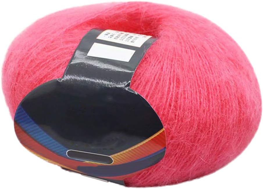 CONSTR Mohair Solid Color Crochet Knitting Sweater Scarf Hat Woolen Yarn Home Supply,Handicrafter Cotton Ombre Yarn Watermelon Red