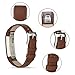 Tobfit Compatible with Fitbit Alta HR and Fitbit Alta Leather Bands Replacement Leather Watch Bands with Stainless Steel Buckle Compatible with Fitbit Alta HR and Alta (Chocolate Brown+Suede Grey)