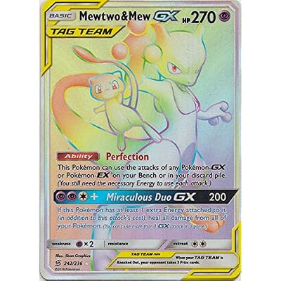 mew and mewtwo tag team pokemon card & GX UR 222/173 GOLD RARE SM12a A powerful partnership makes for a great TAG TEAM Pokemon TCG: Power Partnership Tag