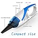 Handheld Mini Vacuum Cleaner, NUWA Portable Car Vacuum Cleaner Cordless, Lightweight Auto Hand Vac Dust Collector Rechargeable wih USB Charging Cable, Equipped with two Nozzles (Blue)