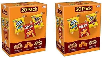 Chips Deluxe/Cheez-It/Fudge Stripes Variety Pack 20 ct Bags (2)
