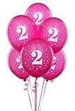 Pearl Hot Pink #2 Latex Balloons (6)