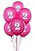 Pearl Hot Pink #2 Latex Balloons (6)