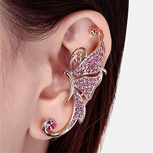 Indexu 1PC Women's Charming Butterfly Rhinestone Earring Ear Cuff Clip Jewelry