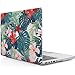 iDOO Soft Touch Plastic Hard Matte Case ONLY for MacBook Pro 13 inch with Retina Display NO CD Drive (A1425 / A1502) - Tropical Palm Leaves with Red Flowers